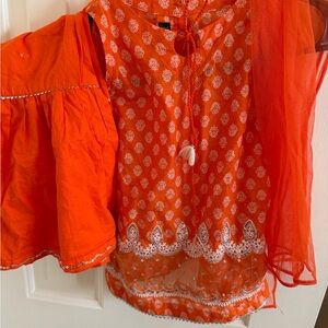J. Charming Orange Kids Casual Dress